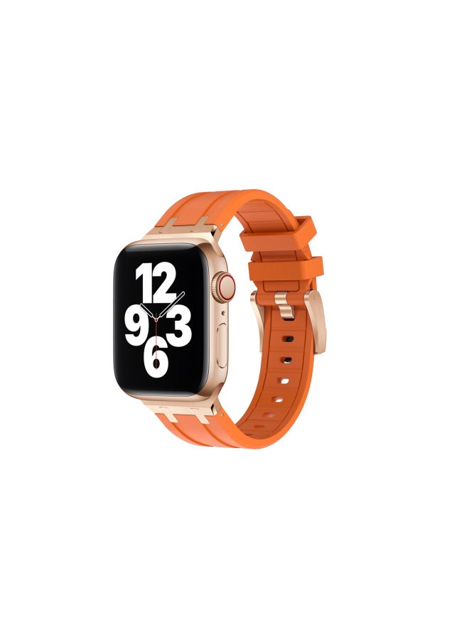 For Apple Watch Apple Watch Liquid Silicone Strap Stainless Steel Head Ultra Strap - Image 1
