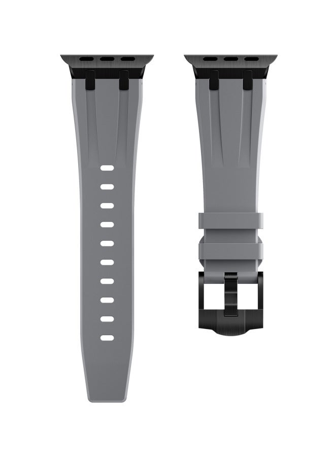 For Apple Watch Apple Watch Liquid Silicone Strap Stainless Steel Head Ultra Strap - Image 5