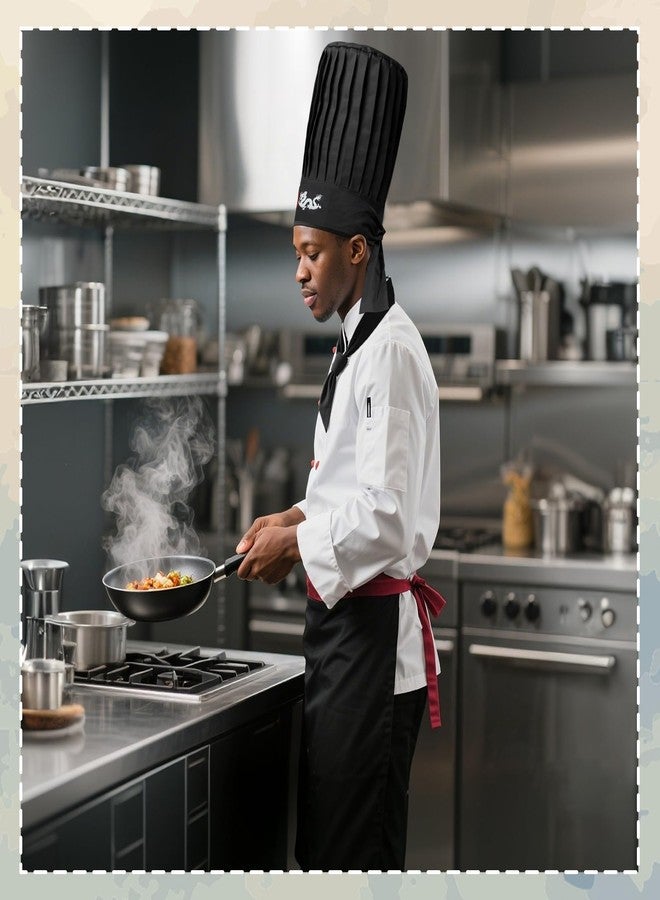 KaTiSeMo Hibachi Chef Costume Set 4-Piece - Hibachi Chef Hat and Apron, Japanese Headband and Tie Hibachi Chef Outfit for Hibachi Party Decorations, Halloween Party Decorations and - Image 4