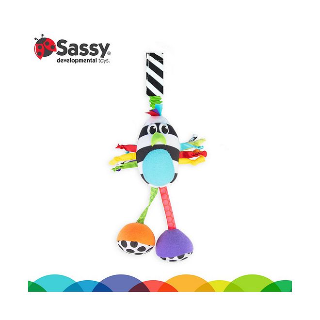 Sassy Boppin Birdie Rattle for Babies 0-12 Months, Colorful Sensory Exploration Toy with Gentle Chime, 35.5 x 7.6 x 10.1 cm - Image 2