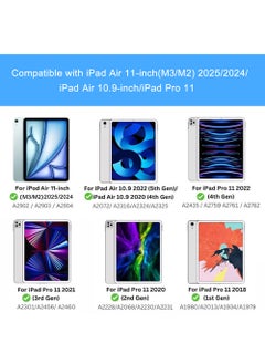 Rock Pow Magic Keyboard for iPad Air 11 inch(M3/M2) 2025/2024,iPad Air 5th 10.9 Inch (2022)/Air 4th 10.9 Inch (2020) iPad Pro 11 inch (2022/2021/2020/2018) with Magnetic Back Cover, Smart Trackpad RGB Backlit for Air 6/7th 11inch and air4/5th 10.9inch  - Image 2