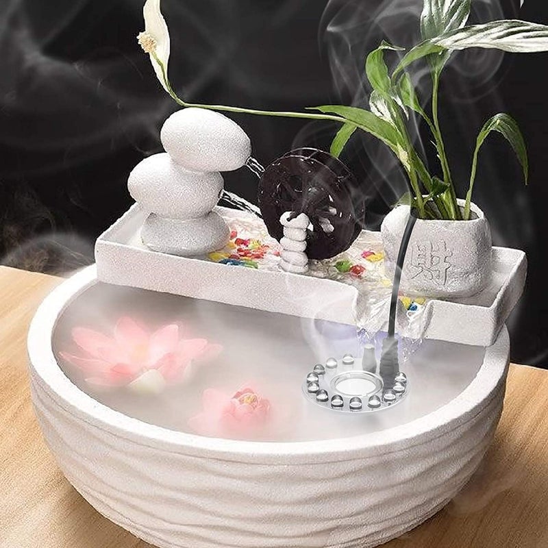Make a Wish ® Ultrasonic Mist Maker 12 LED Changing Mist Maker Fogger/Indoor Outdoor Water Fountain Pond Pot/Fog Machine/Atomizer Air Humidifier with Adapter - Image 5