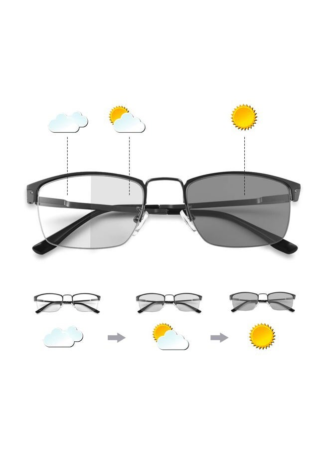 YIMI نظارات قراءة متعددة البؤر بتقنية الفوتوكروميك مع مفصلات زنبركية نظارات شمسية متعددة البؤر UV400 حجب الضوء الأزرق نظارات الكمبيوتر مضادة للتوهج نظارات الشيخوخة للرجال والنساء - Image 1