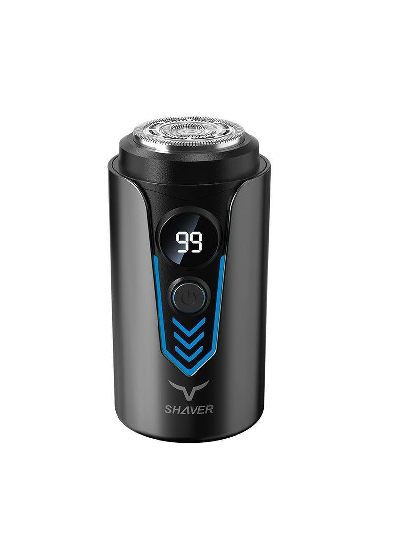  CityRiya-Long نموذج جديد الحلاقة الكهربائية المحمولة الصغيرة, جديد ترقية الجيب الحلاقة الحلاقة الصغيرة للرجال, الحلاقة الكهربائية الصغيرة, شاشة الطاقة LED USB قابلة لإعادة الشحن الحلاقة للسفر (T2-الأسود) - Image 1