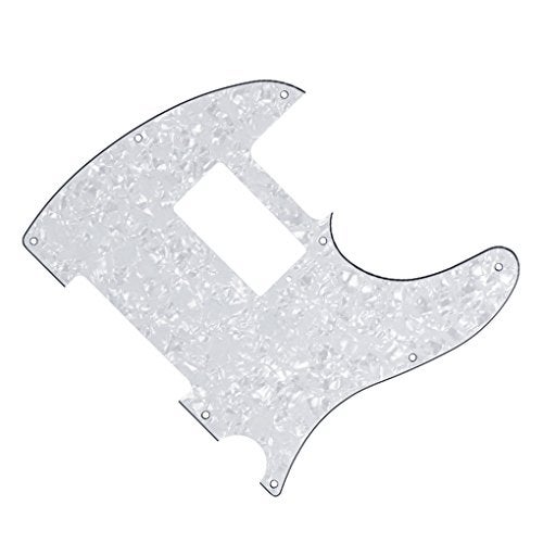 FLEOR 8 Hole TL Pickguard Guitar Humbucker Pick Guard HH with Screws Fit USA/Mexican Standard TL Style Guitar Part, 4Ply White Pearl - Image 4