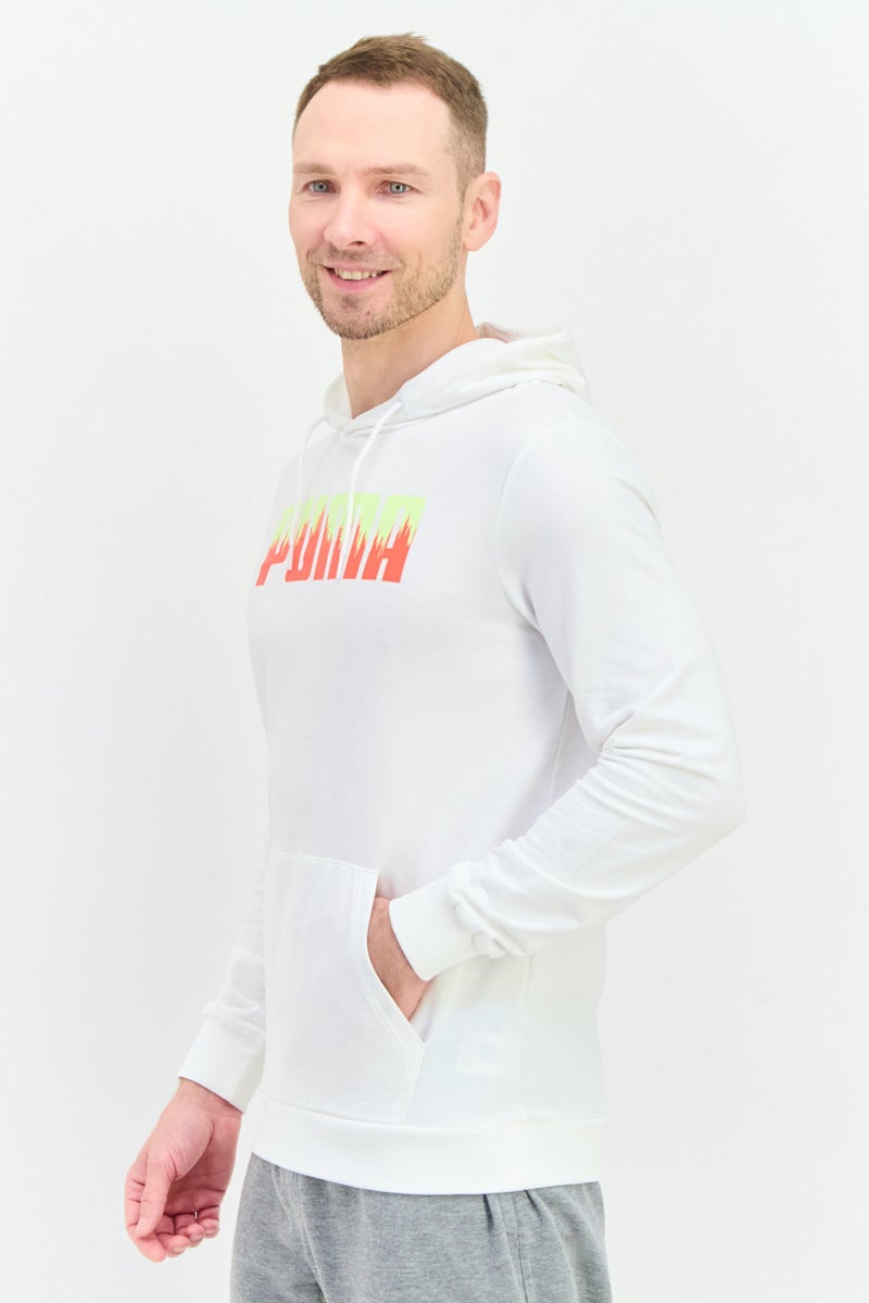 PUMA Men Sportswear Fit Brand Logo Outdoor Sweatshirts, White  - Image 2