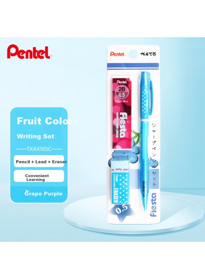 Pentel Automatic Pencil 0.5Mm For Students With Eraser And Lead Refills Txax105C Grape Purple - Image 1
