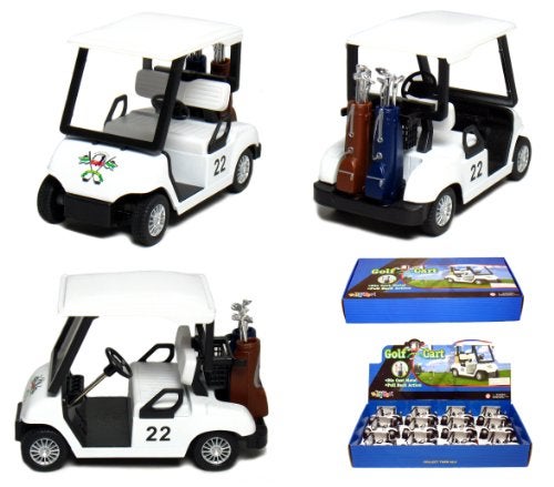 KinsFun Box of 12 White Golf Carts 4 Diecast Metal with Pull Back n Go Action by Box of 12 Diecast Vehicles - Image 1