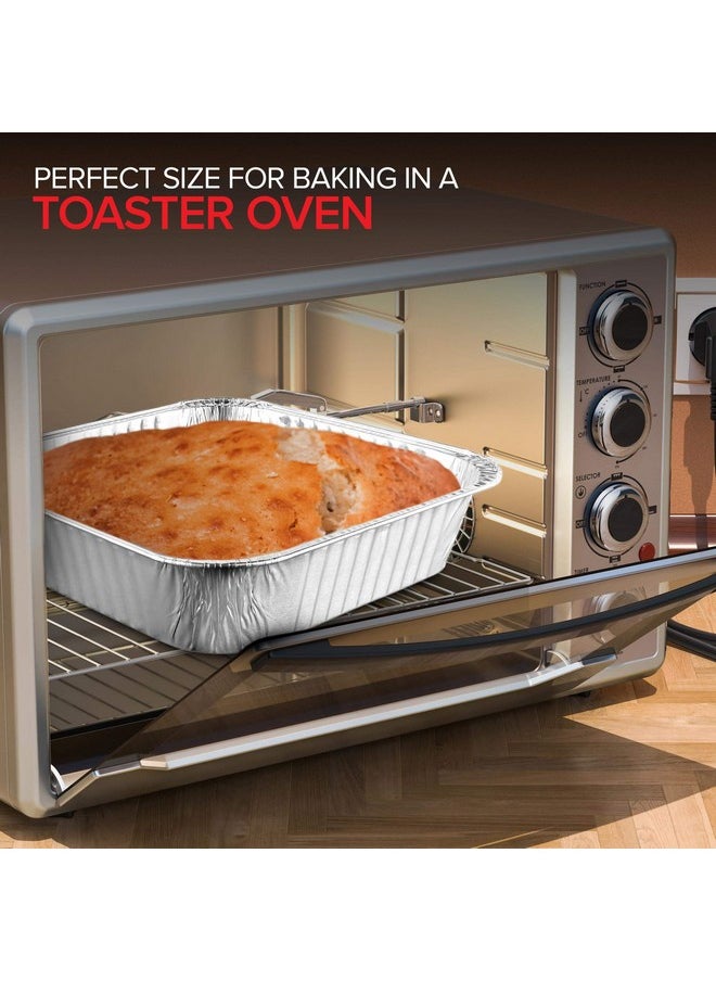 Stock Your Home 8x8 Foil Pans (50 Pack) 8 Inch Square Aluminum Pans - Foil Pans - Disposable Food Containers Great for Baking Cake, Cooking, Heating, Storing, Prepping Food  - Image 3