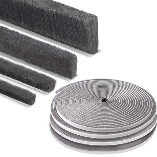 ZOMPAGO Brush Weather Stripping Door Seal -0.4 inx0.4inx33FT,Effective Weather Stripping for Doors & Windows, Insulation Strip for Gap Filling,Draft Stopper for Exterior Doors, Window Seal,Conditioner - Image 1