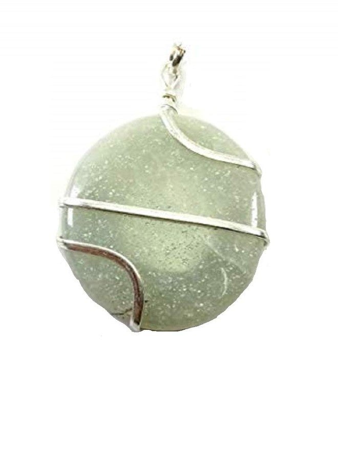 CA AGATE Green aventurine oval Healing Pendant Necklace Wire Wrapped reiki Healing Crystals Pendant - Image 1