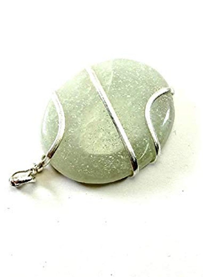 CA AGATE Green aventurine oval Healing Pendant Necklace Wire Wrapped reiki Healing Crystals Pendant - Image 3
