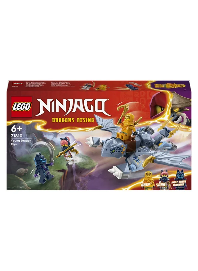 ليغو Ninjago Young Dragon Riyu Toy Playset With 3 Ninja Minifigures For Independent Play, Buildable Model And Adventure Set For Kids, Gift Idea For Boys And Girls Aged 6 Years Old And Over (132 Pieces) 71810