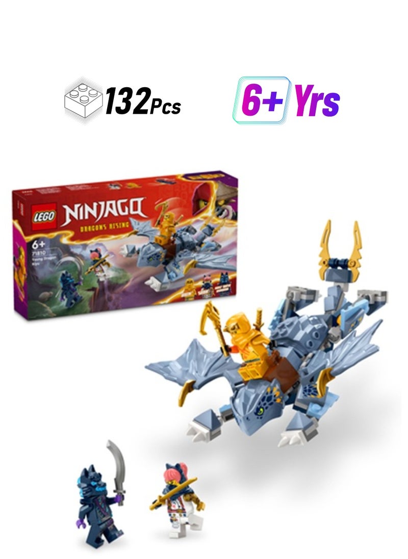 LEGO Ninjago Young Dragon Riyu Toy Playset With 3 Ninja Minifigures For Independent Play, Buildable Model And Adventure Set For Kids, Gift Idea For Boys And Girls Aged 6 Years Old And Over (132 Pieces) 71810  - Image 1