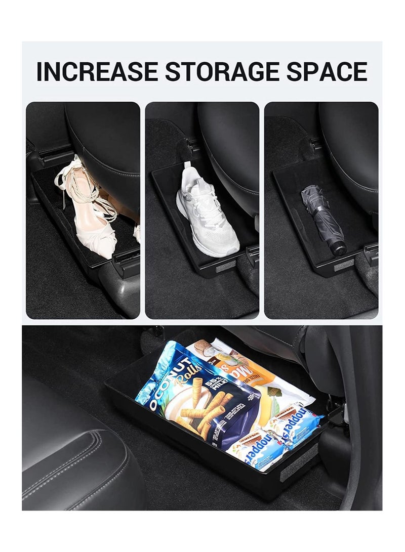 SYOSI Under Seat Storage Box Organizer for Tesla Model Y Hidden Storage Tray Box fit for 2020 2021 2022 2023 for Tesla Model Y Interior Accessories - Image 2