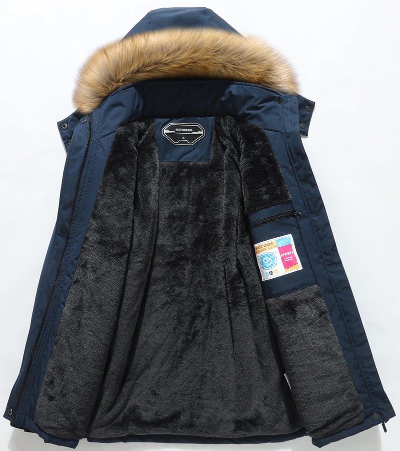 MOERDENG Women's Waterproof Ski Snow Jacket Winter Warm Hooded Snow Coat Mountain Windproof Ski Jacket For Women - Image 3
