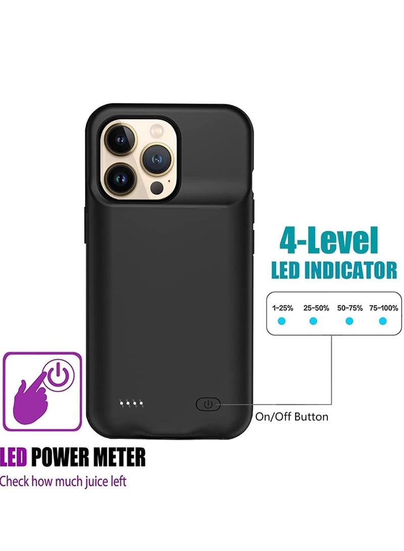 ELTRAZONE حافظة بطارية ELTERAZONE لجهاز iPhone 14 Pro Max، بطارية قابلة لإعادة الشحن بسعة 4500mAh، حافظة شحن محمولة لجهاز iPhone 14 Pro Max (6.7 بوصة) مع حزمة بطارية موسعة وحافظة شاحن واقية (أسود) - Image 2