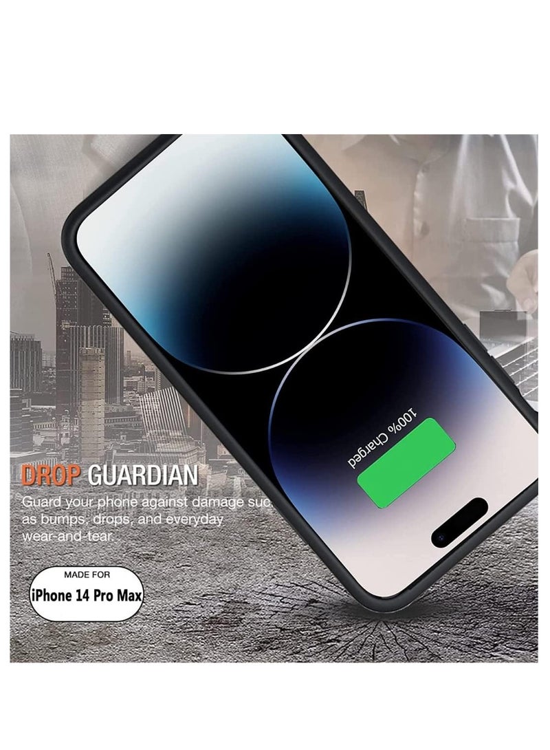 ELTRAZONE حافظة بطارية ELTERAZONE لجهاز iPhone 14 Pro Max، بطارية قابلة لإعادة الشحن بسعة 4500mAh، حافظة شحن محمولة لجهاز iPhone 14 Pro Max (6.7 بوصة) مع حزمة بطارية موسعة وحافظة شاحن واقية (أسود) - Image 4