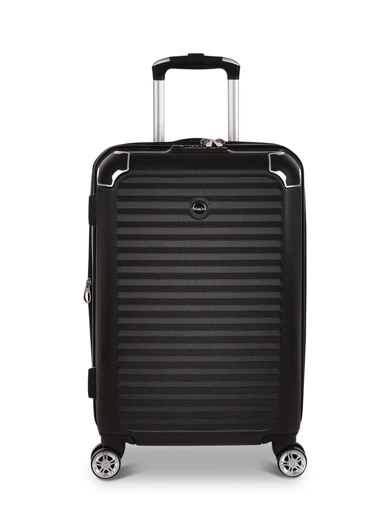 Track Track Luggage, Hard Material, Cabin Size Carry On Travel Trolley Bag 20 Inch (2 Years Warranty) with Memory Foam Neck Pillow-6037-20-NP-Black