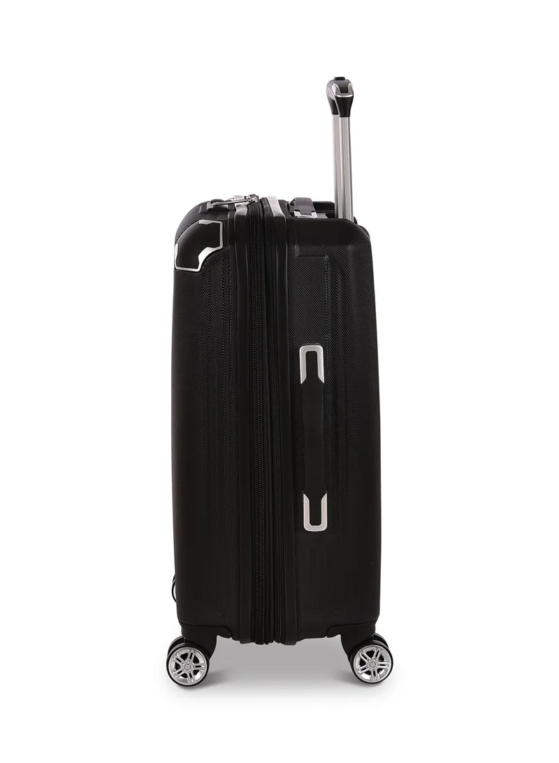 Track Track Luggage, Hard Material, Cabin Size Carry On Travel Trolley Bag 20 Inch (2 Years Warranty) with Memory Foam Neck Pillow-6037-20-NP-Black