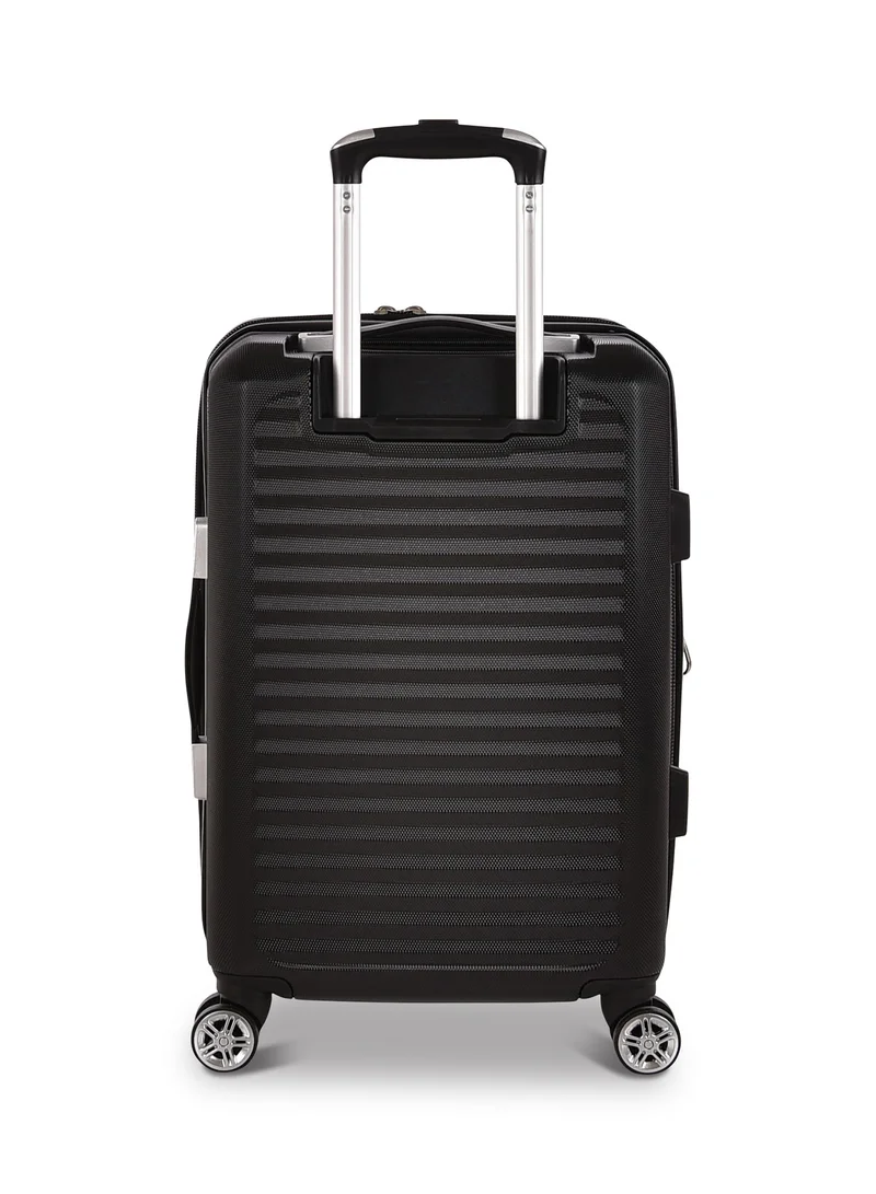 Track Track Luggage, Hard Material, Cabin Size Carry On Travel Trolley Bag 20 Inch (2 Years Warranty) with Memory Foam Neck Pillow-6037-20-NP-Black