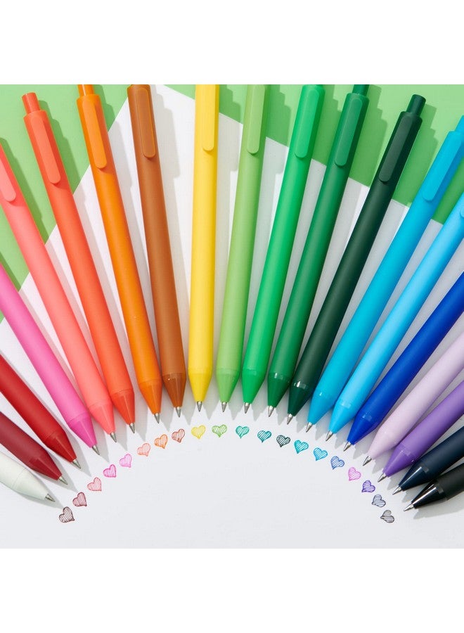 Kaco Pure Gel Pens Color Ink 20 Pieces Assorted 0.7 Mm, Medium Point, Aesthetic Cute Stationery Pens For Journaling Note Taking Pens (20 Colors) - Image 1