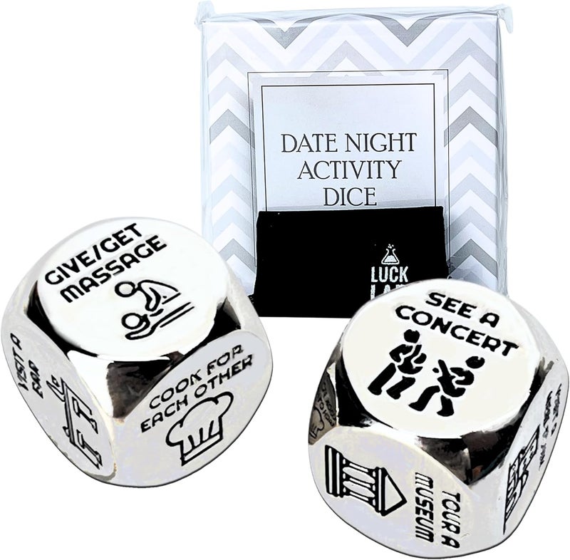 Luck Lab Date Night Dice - Activity Decider for Couples with Velvet Storage Bag (Date Night Activity Decider Dice) - Image 1