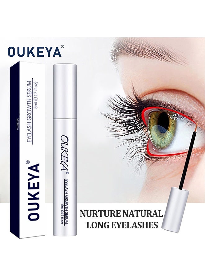 OUKEYA Eyelash Growth Serum - Brow Serum with Natural Growth Peptides for Longer, Thicker Eyelashes and Brows, Powerful Hypoallergenic Formula, Safe and Non-irritating, Dermatologist Certified - Image 1