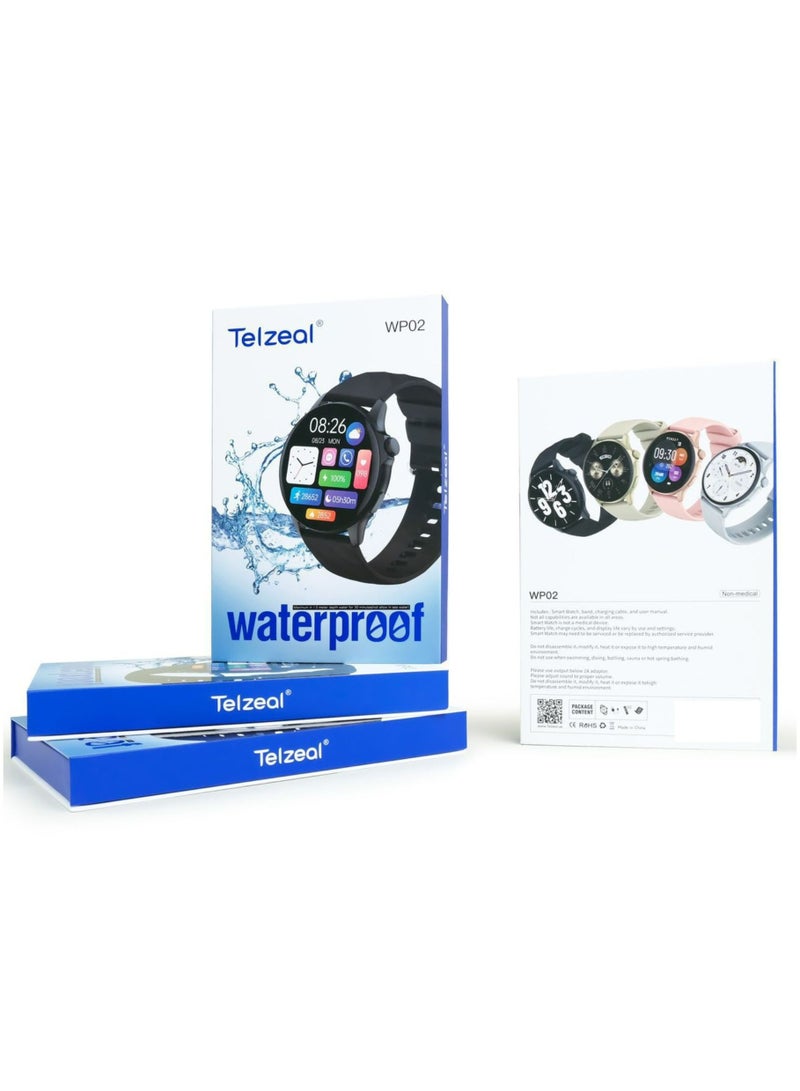 Telzeal WP02 Smart Watches With Waterproof_Gold - Image 4