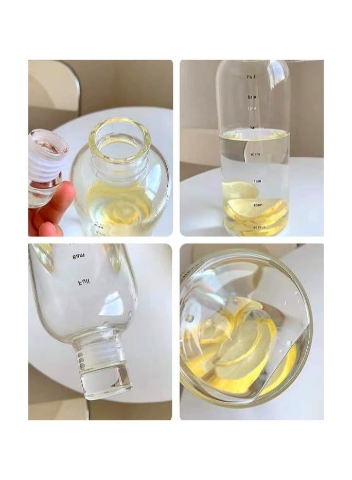 زجاجة مياه رياضية بلاستيك صحي 500 مل مع علامات زمنية، قابلة لإعادة الاستخدام ومضادة للتسرب، مثالية للرجال والنساء لصالة الألعاب الرياضية و كرة القدم و الأنشطة الخارجية، المدرسة، اللياقة البدنية، و للعمل  الحليب والعصير، زجاجة ماء شفافه جيم صحية متعددة الاستخدامات للجيم والمدرسة - زجاجه ماء مضادة للتسرب - ازازة مياه شفافة مع علامات للوقت - زجاجة ماية و عصير ولبن للاطفال و للمدرسة - Image 5