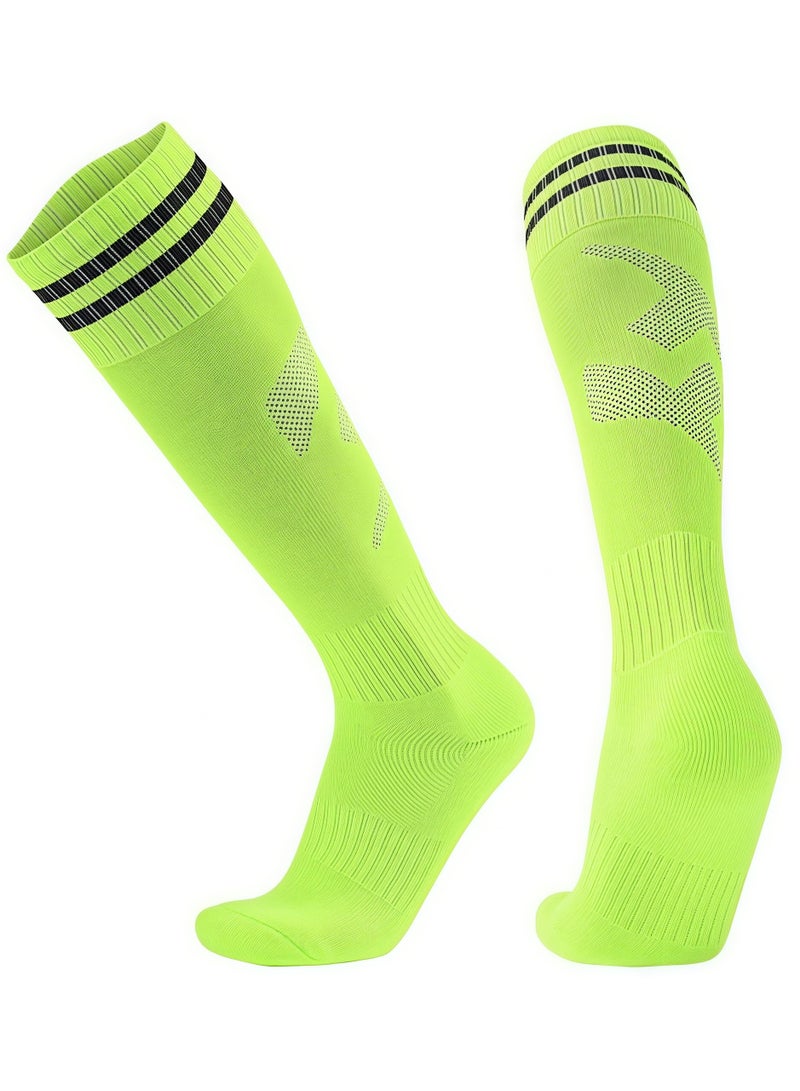 Generic 1 pair of football socks, over the knee football socks, suitable for football, rugby, baseball and other sports, green  - Image 1