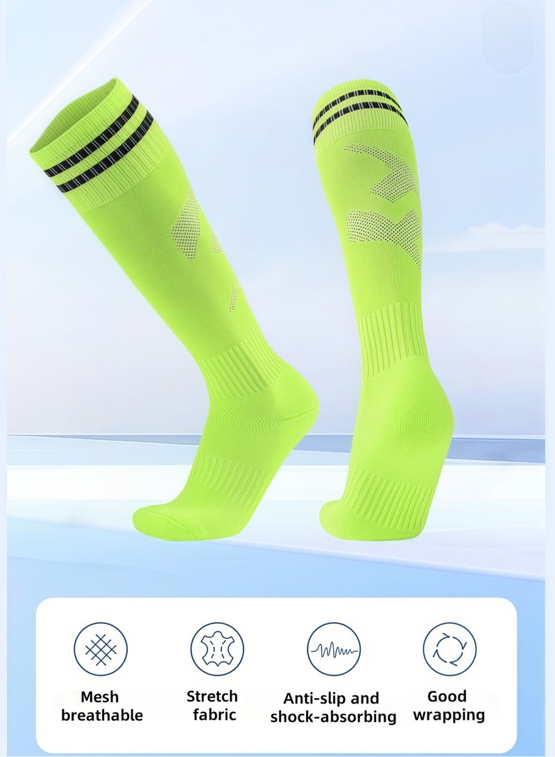 Generic 1 pair of football socks, over the knee football socks, suitable for football, rugby, baseball and other sports, green - Image 2