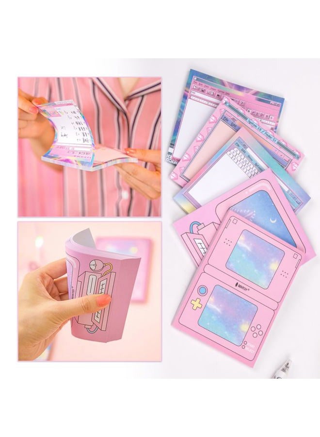 KOOBOOK Kawaii Planner Notebook Cute Memo Pads with Computer Game Shape Design Kawaii Office Supplies,5 Styles,50 Sheets/Pad - Image 2