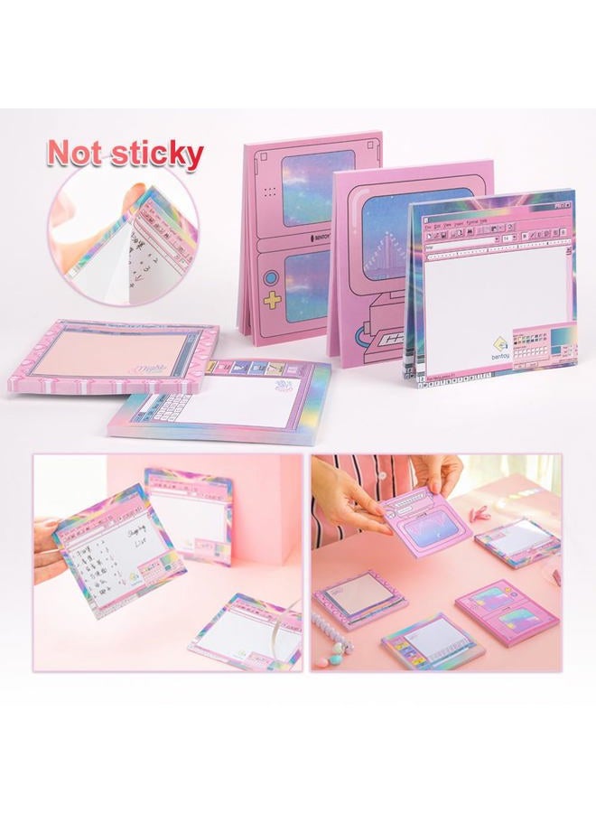 KOOBOOK Kawaii Planner Notebook Cute Memo Pads with Computer Game Shape Design Kawaii Office Supplies,5 Styles,50 Sheets/Pad - Image 3