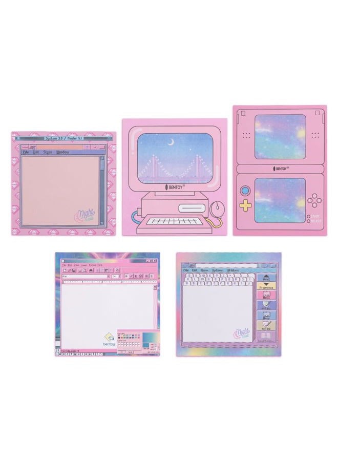 KOOBOOK Kawaii Planner Notebook Cute Memo Pads with Computer Game Shape Design Kawaii Office Supplies,5 Styles,50 Sheets/Pad - Image 1