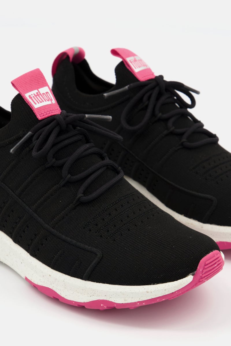 FitFlop Women Lace Up Trainers Shoes, Black - Image 2