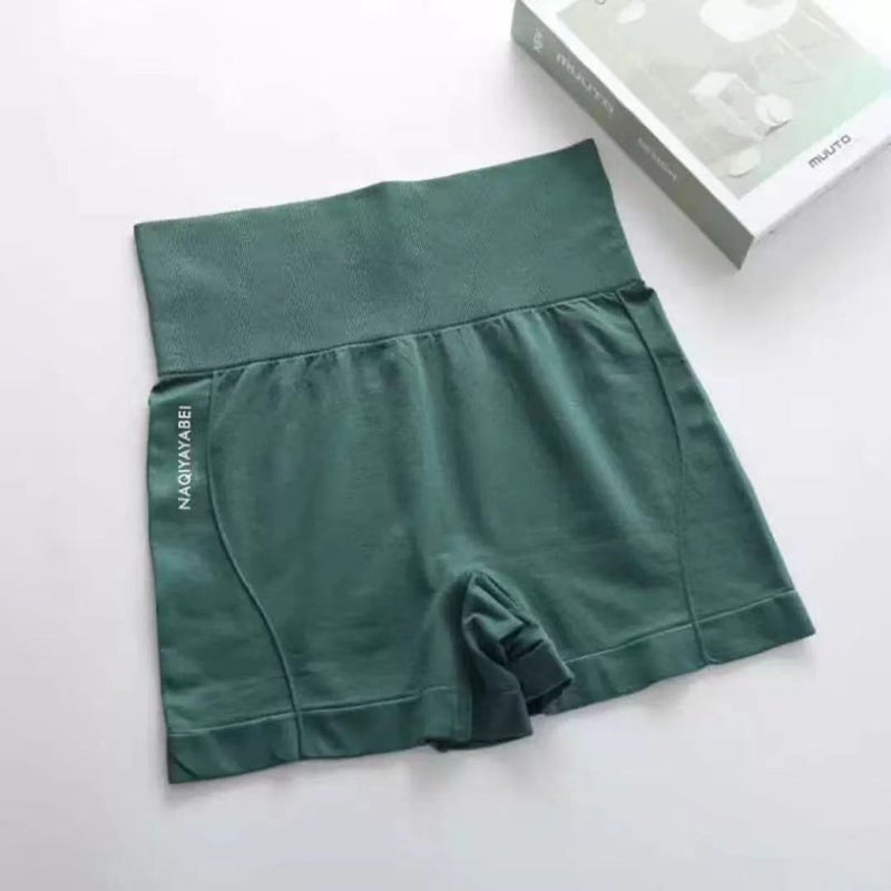 Generic Cross-border High Waist Belly-lifting Yoga Warm-up Pants Fitness Girls Slim-fit Tight Running Peach Shorts Women brick red  - Image 3