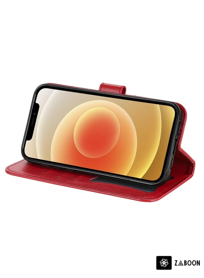 زبون غطاء حماية لهاتف موتورولا موتو G100 / إيدج إس، بنقشة زهور من سبع بتلات، غطاء قلاب أفقي من الجلد الصناعي مع حامل وفتحات للبطاقات ومحفظة وإطار للصور. - Image 5