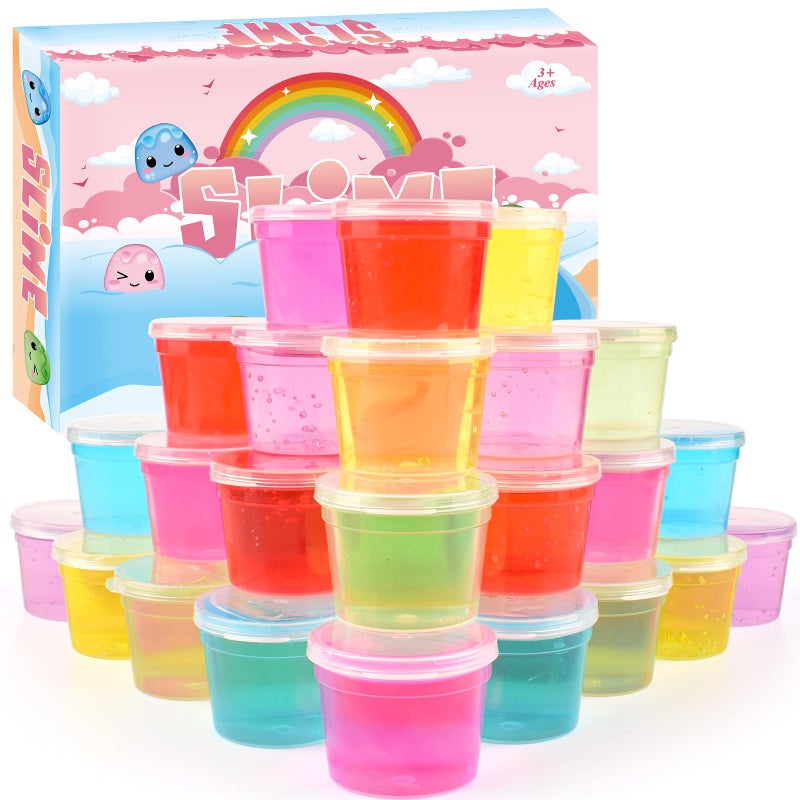 WUJYLY 24 Pack Mini SlimeClear Slime Party FavorsNonSticky Soft Stretchy Slime Kit for Classroom RewardsChristmas Stocking Stuffers Goodie Bag StuffersEaster Basket Stuffers for Kids Boys Girls - Image 3