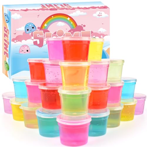WUJYLY 24 Pack Mini SlimeClear Slime Party FavorsNonSticky Soft Stretchy Slime Kit for Classroom RewardsChristmas Stocking Stuffers Goodie Bag StuffersEaster Basket Stuffers for Kids Boys Girls - Image 1