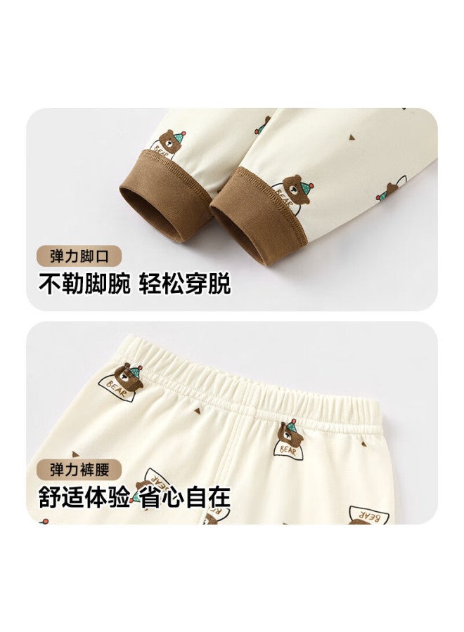 Badibadi Baby Toddler Pure Cotton Autumn Clothes Set Boys Girls Pajamas Homewear Forest Little Bear 80 - Image 2