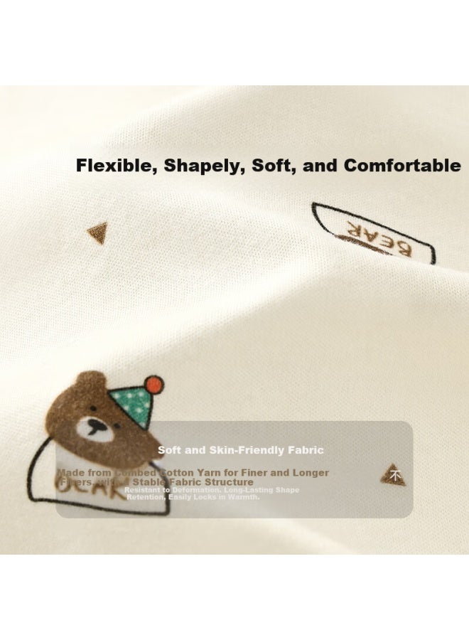 Badibadi Baby Toddler Pure Cotton Autumn Clothes Set Boys Girls Pajamas Homewear Forest Little Bear 80 - Image 3
