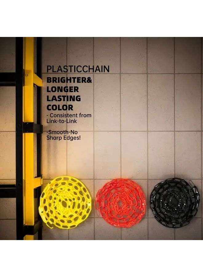 روابط سلسلة بلاستيكية متينة بطول 1000 سم، حاجز أمان لجميع الأحوال الجوية، باللون الأسود - Image 2