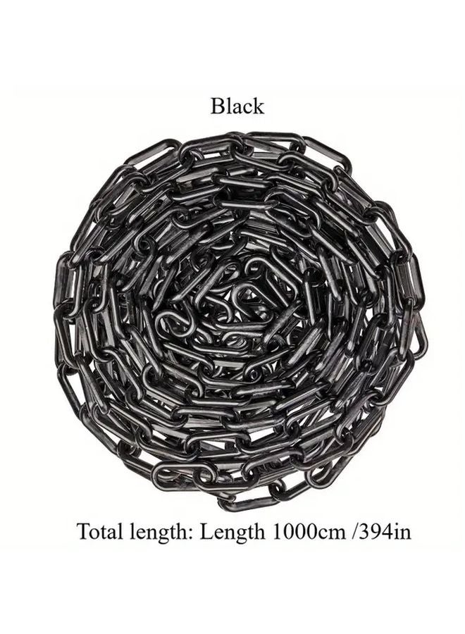 روابط سلسلة بلاستيكية متينة بطول 1000 سم، حاجز أمان لجميع الأحوال الجوية، باللون الأسود - Image 1