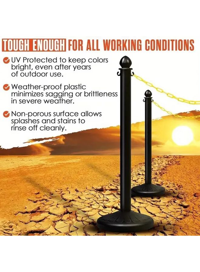 روابط سلسلة بلاستيكية متينة بطول 1000 سم، حاجز أمان لجميع الأحوال الجوية، باللون الأسود - Image 4