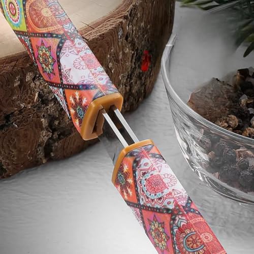 Machado Ethnic Print Dual Blade Knife - Double Blade Kitchen Utility Knife for Fruits Vegetables & Meat, Sharp Stainless Steel Blades with Comfortable Grip Handle - Image 5