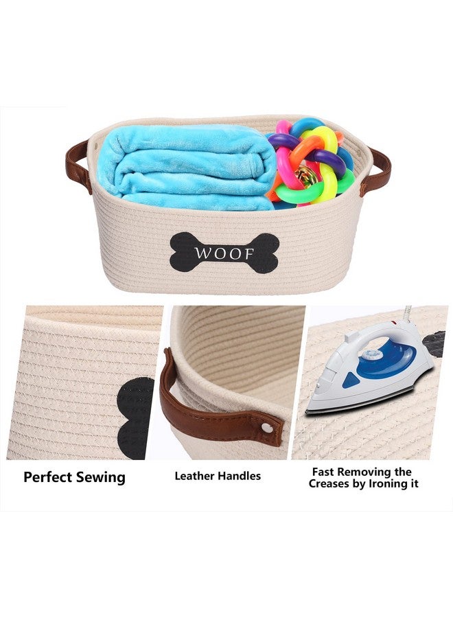 Morezi Cotton Rope Dog Toy Basket With Handle, Large Dog Bin, Puppy Kitty Bed, Dog Toy Basket  Perfect For Carry Pet Toys, Blankets, Leashes, Chew Toys, Diapers - Image 4