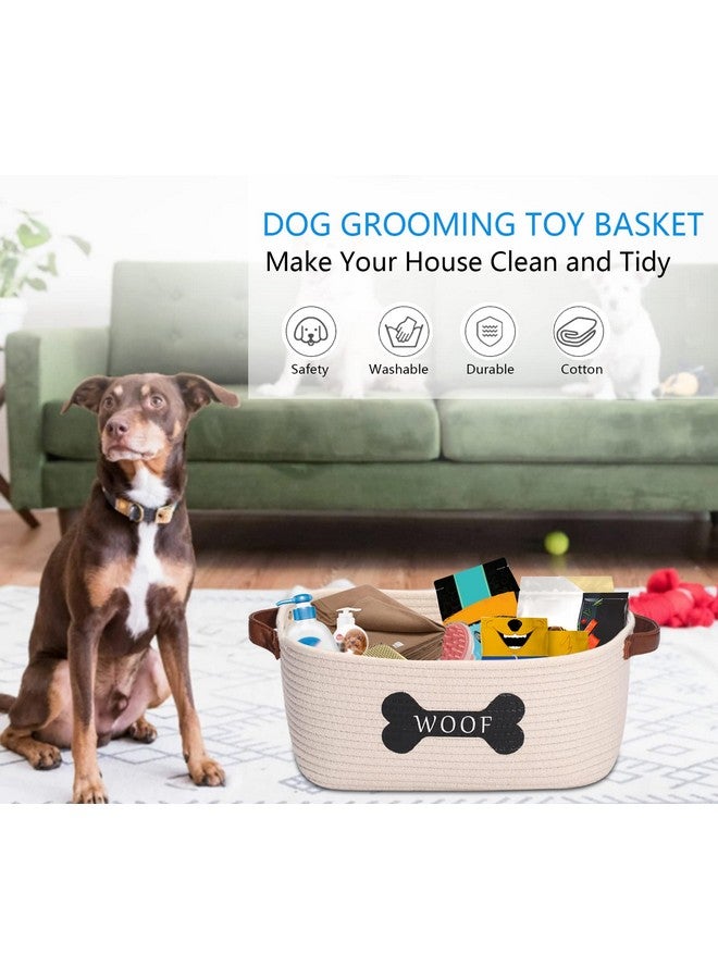 Morezi Cotton Rope Dog Toy Basket With Handle, Large Dog Bin, Puppy Kitty Bed, Dog Toy Basket  Perfect For Carry Pet Toys, Blankets, Leashes, Chew Toys, Diapers - Image 2