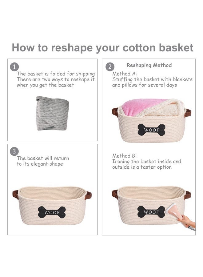 Morezi Cotton Rope Dog Toy Basket With Handle, Large Dog Bin, Puppy Kitty Bed, Dog Toy Basket  Perfect For Carry Pet Toys, Blankets, Leashes, Chew Toys, Diapers - Image 5