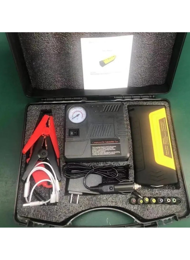 TIGER جهاز بدء تشغيل السيارة وبنك الطاقة مع ضاغط الهواء، ضوء LED، شاحن Type-C، شاحن بطارية السيارة المحمول، بنك طاقة USB-C، مضخة هواء السيارة، محول 12V، بطارية التخييم، شاحن الهاتف - Image 4